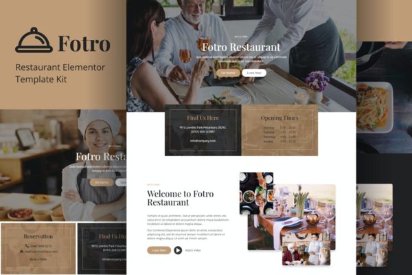 品牌西餐厅网站设计Elementor模板套件 Fotro – Food & Restaurant Elementor Template Kit