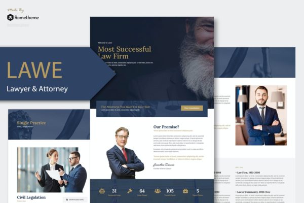 律师事务所/律师机构WP网站Elementor模板 LAWE – Lawyer and Attorney Template Kit