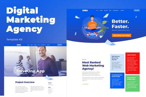 数字营销代理商服务商企业网站WP主题Elementor模板 DMA – Digital Marketing Agency Template Kit