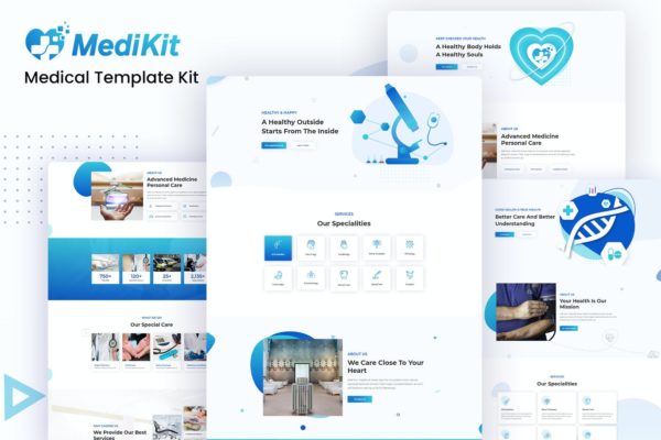 健康医疗研究中心WP网站Elementor模板套件 MediKit – Medical Template Kit
