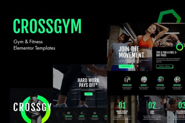 健身运动俱乐部网站WP主题[for Elementor] CrossGym – Gym & Fitness Elementor Template Kit