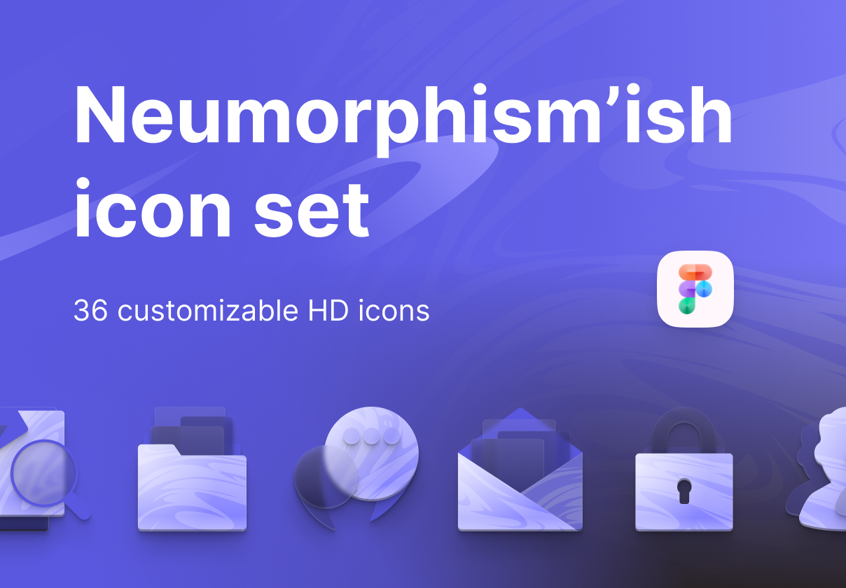 Neumorphism’ish icon set