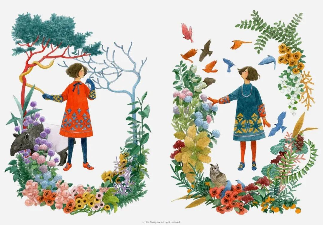 清新静谧！日本插画师中岛梨绘(Rie Nakajima)作品欣赏