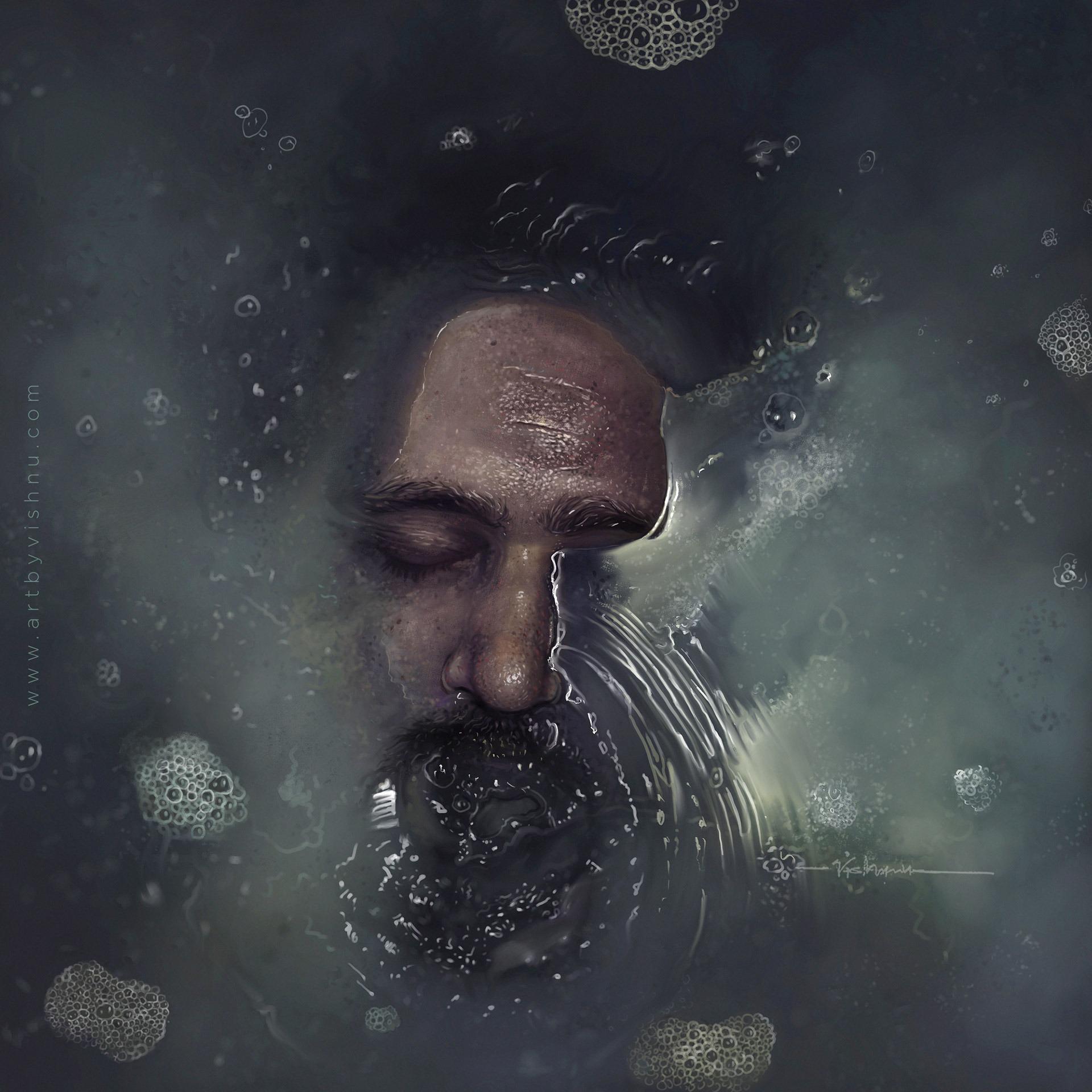 Vishnu照片级的肖像插画作品