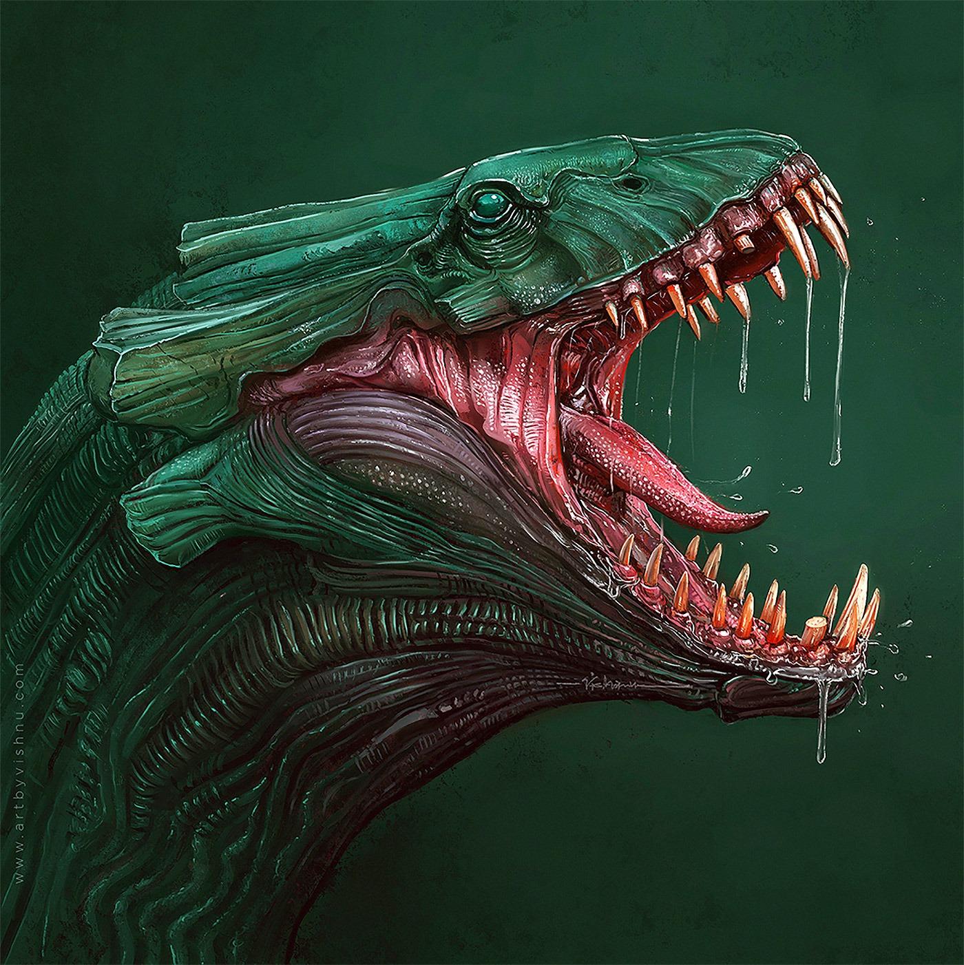 Vishnu照片级的肖像插画作品
