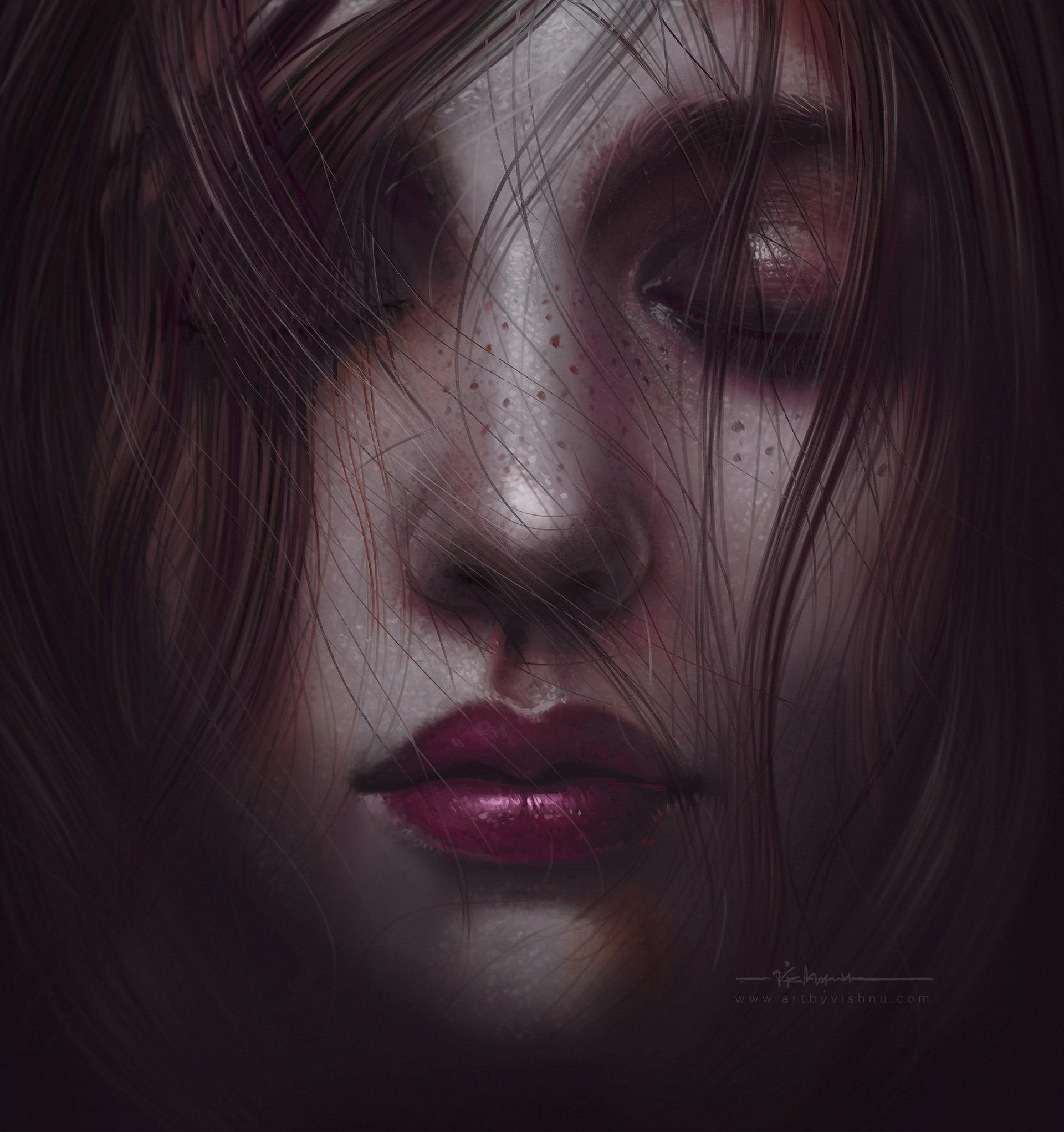 Vishnu照片级的肖像插画作品