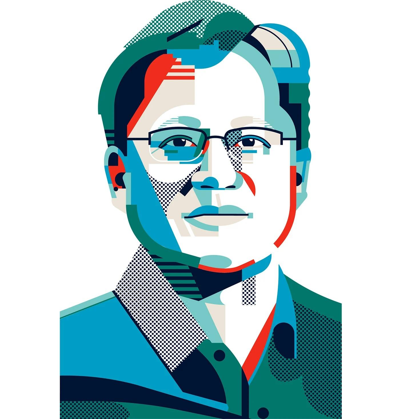 色块与网点构成！Aleksandar Savic人物肖像插画