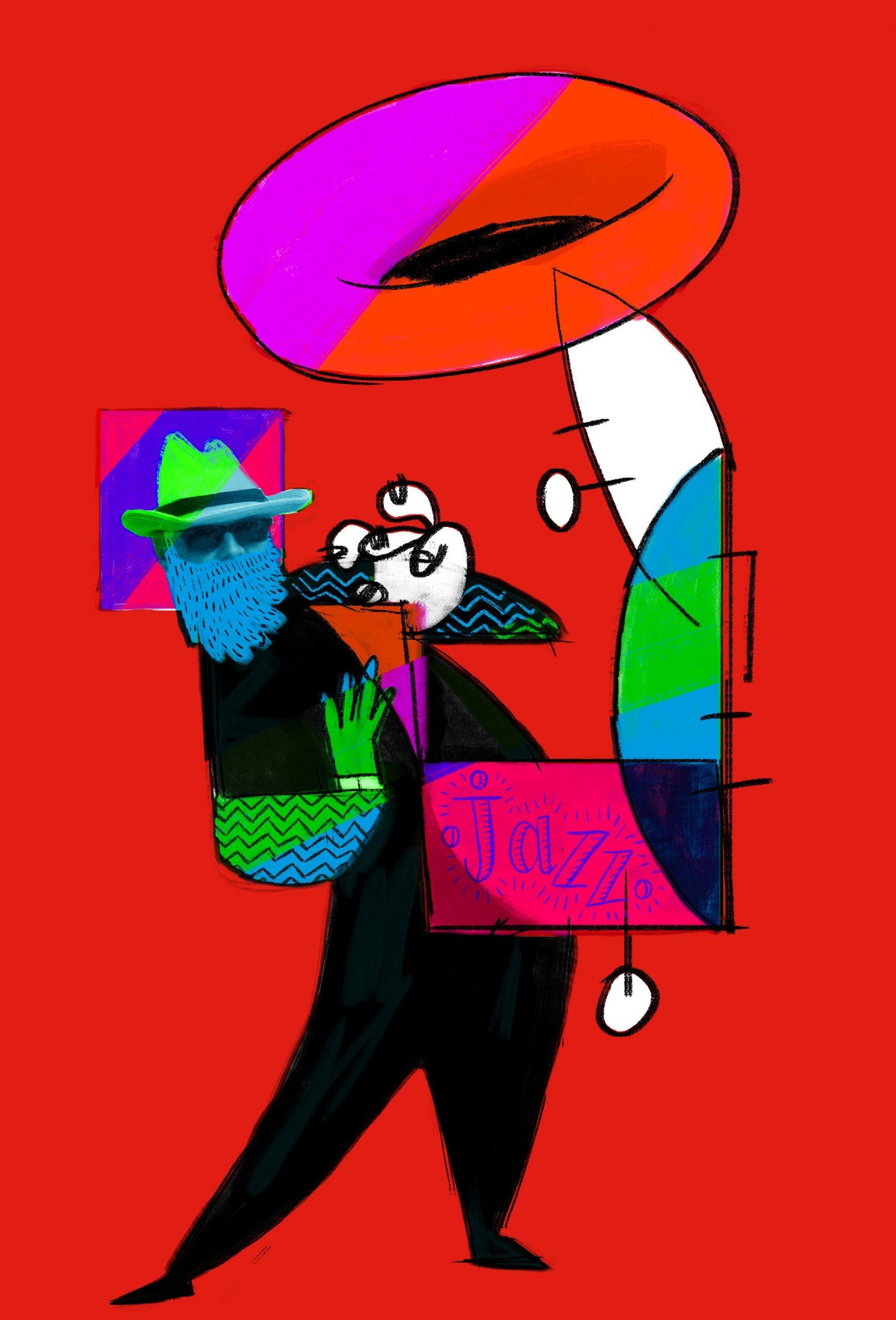 红与蓝！Uzay Sari人物插画作品欣赏