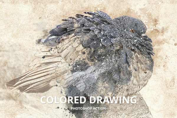 彩色铅笔绘图效果Photoshop动作 Colored Drawing Photoshop Action
