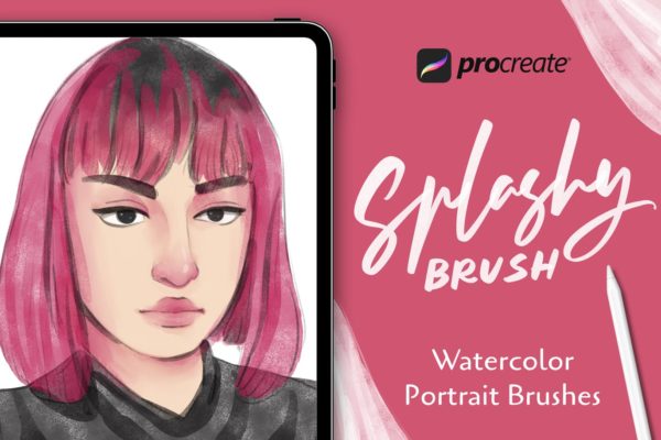 水彩人物肖像Procreate绘画笔刷合集 Spalshy Brush – Procreate Brushes
