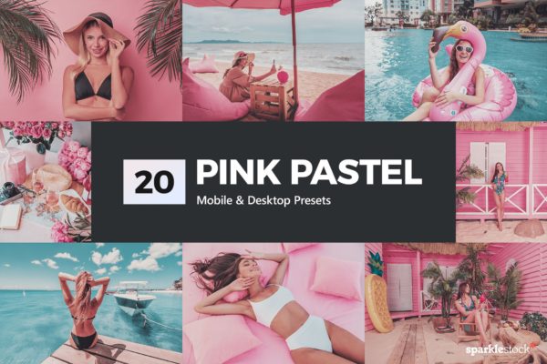 20款浪漫“火烈鸟”粉红色系列室外摄影LR预设 20 Pink Pastel Lightroom Presets & LUTs