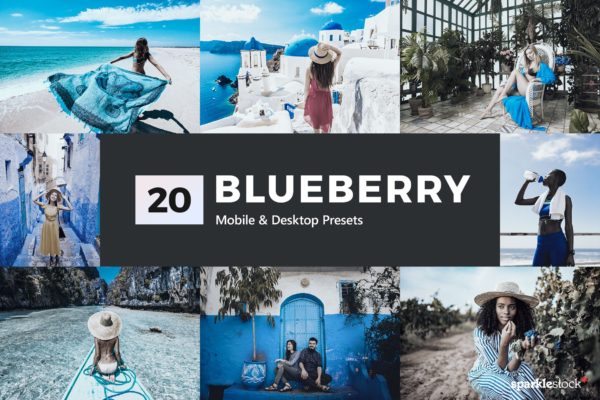 20款电影级摄影效果处理LR蓝色调色预设 20 Blueberry Lightroom Presets & LUTs