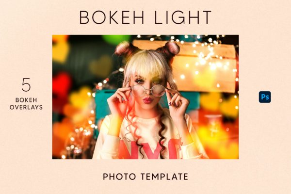创造性的散景艺术照片图层样式 Bokeh Photo Template