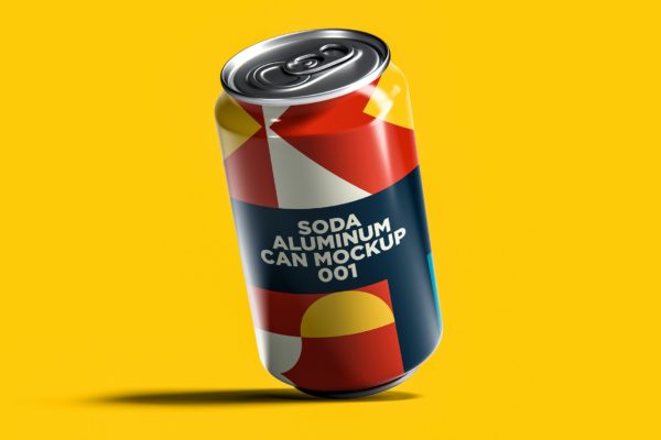 苏打水包装设计易拉罐样机模板v1 Soda Can Mockup 001