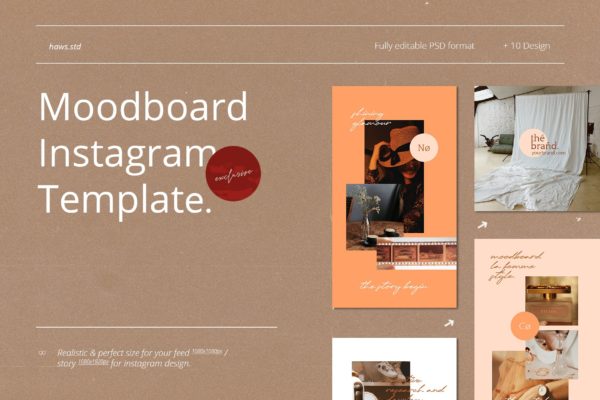 Instagram社交媒体情绪板设计模板v77 Moodboard Instagram Template
