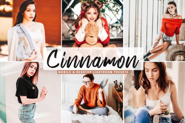 圣诞节日红色滤镜Lightroom预设合集 Cinnamon Mobile & Desktop Lightroom Presets