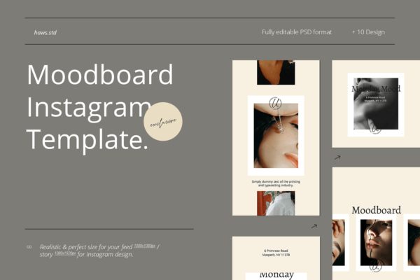 Instagram社交媒体情绪板设计模板v82 Moodboard Instagram Template