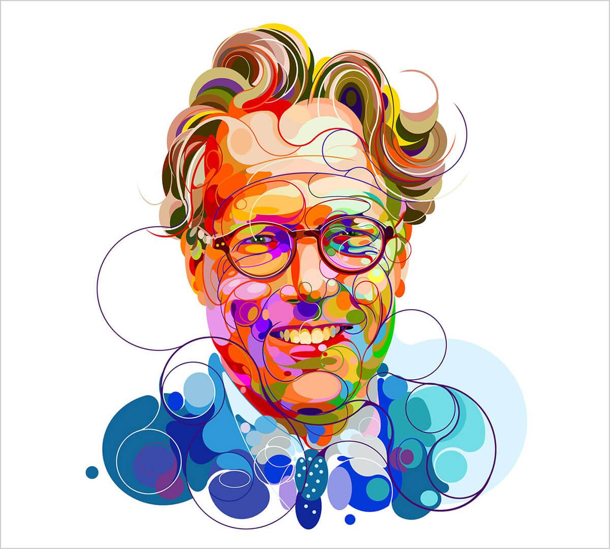 Martin Sati独特的炫酷肖像插画作品