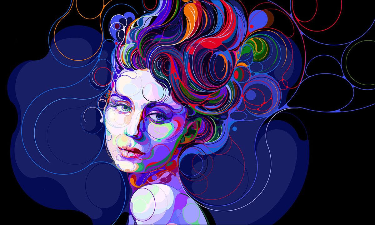 Martin Sati独特的炫酷肖像插画作品