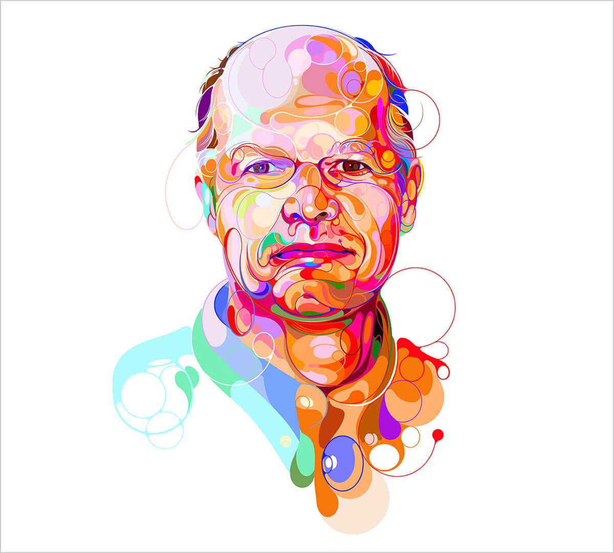 Martin Sati独特的炫酷肖像插画作品