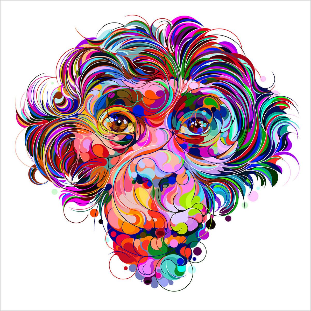 Martin Sati独特的炫酷肖像插画作品