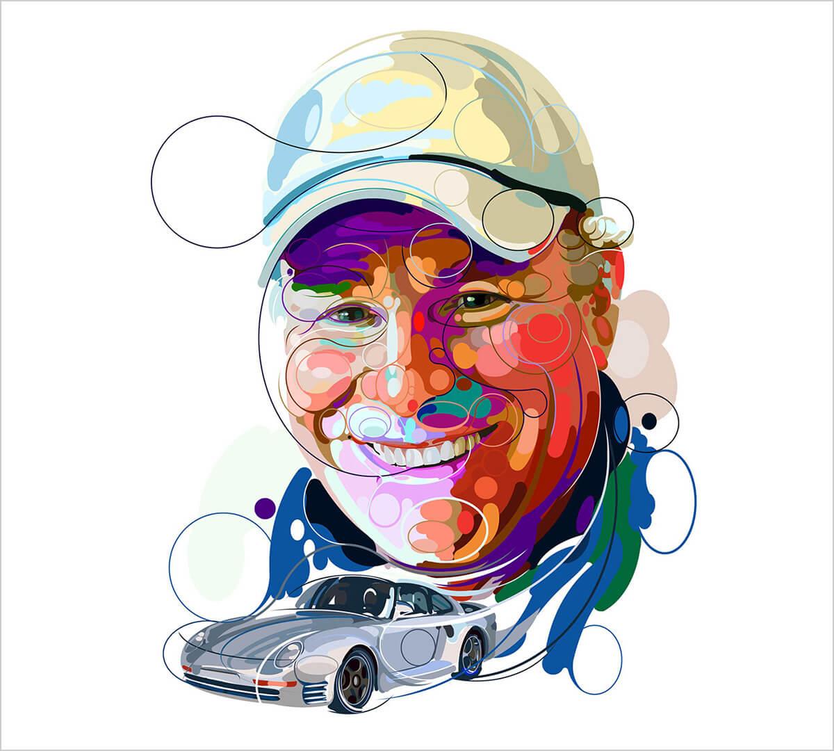 Martin Sati独特的炫酷肖像插画作品