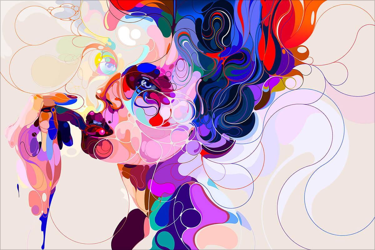 Martin Sati独特的炫酷肖像插画作品