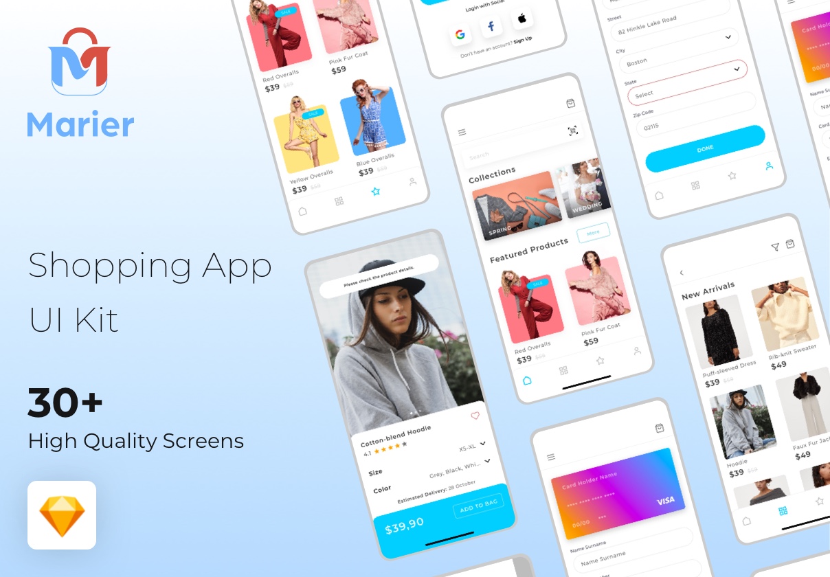 Marier Shopping App UI Kit
