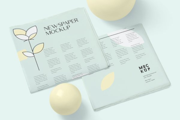 5个小报尺寸报纸样机模板 5 Tabloid Size Newspaper Mockups