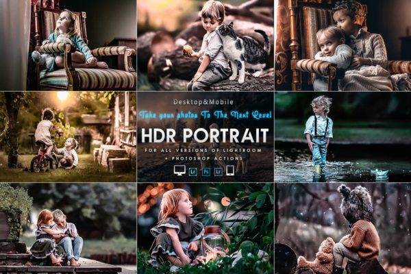 希腊暖黄色调人物肖像LR后期预设 Portrait HDR Presets For Mobile and Desktop Lightr