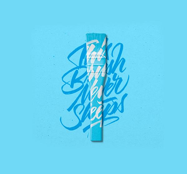 35个英文创意手绘书法字体设计
