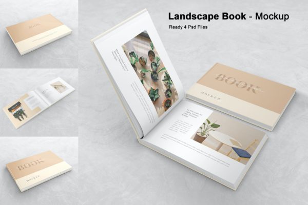 横版规格画册杂志设计样机模板v3 Landscape Book / Magazine – Mockup Vol. 3