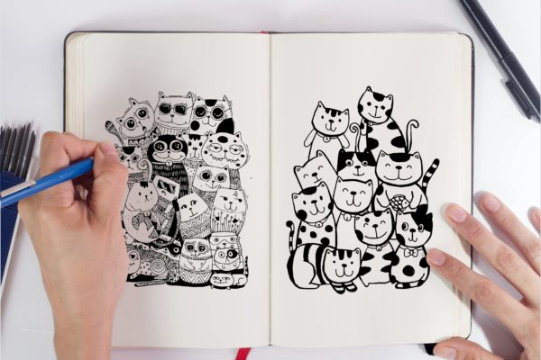 极简设计素描本样机模板 Sketch Book Mock