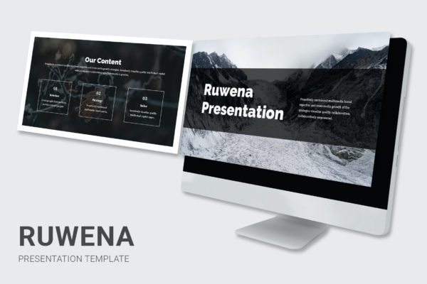 素净雅致冬季主题PPT模板 Ruwena Prensentation Template
