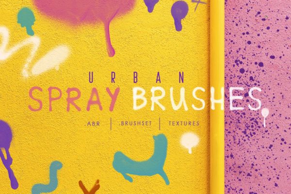 油漆喷洒效果Procreate＆Photoshop字体笔刷 Procreate&Ph Urban Spray Brushes