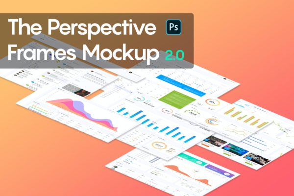 等轴测透视图网站框架设计展示样机模板v2 Perspective Frames Mockup 2.0