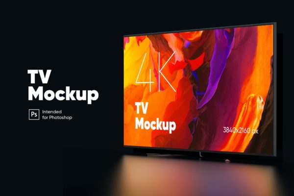 4K超清TV电视屏幕展示样机 TV Mockup
