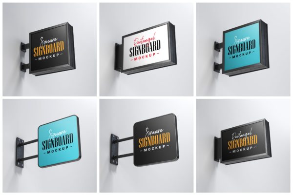 实体店招户外街道招牌样机模板合集 Street Signboard Mockup Set
