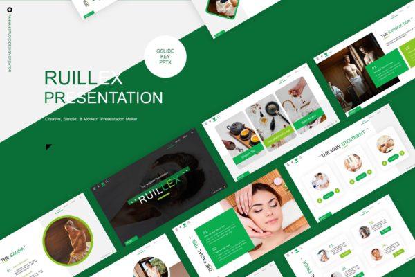 美容Spa养生护理服务推广演示PPT模板套装 Ruillex Presentation Template