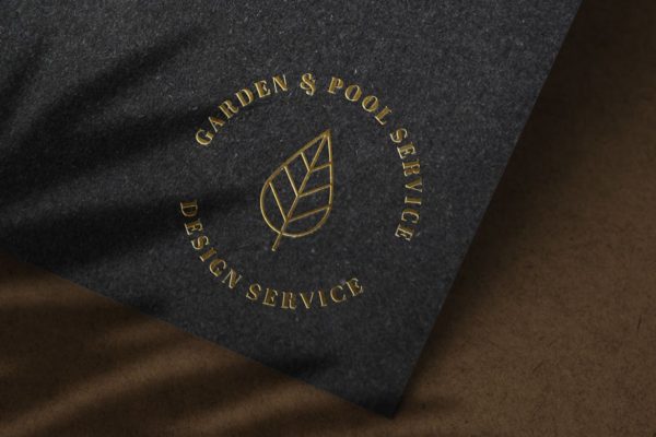 黑纸纹理豪华金色Logo展示样机模板 Luxury Gold Logo Mockup on Black Paper Texture