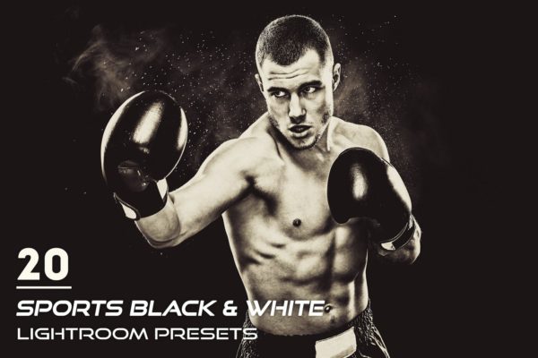 20个黑白调体育人物摄影后期LR预设 20 Sports Black & White Lightroom Presets