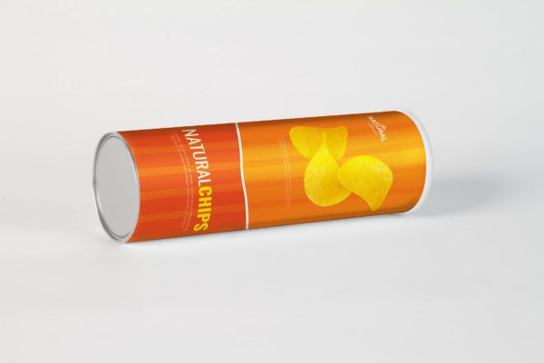 圆柱型筒装薯片包装设计样机模板 Cylindrical Chips Brand Mock Up