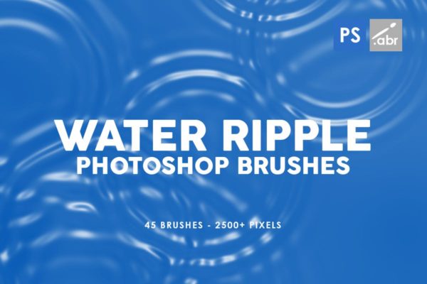 45种风格水纹Photoshop画笔 45 Water Ripple Photoshop Brushes