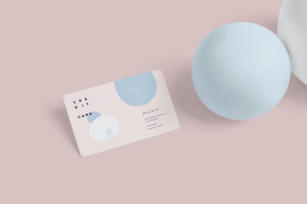 4张信用卡设计效果图样机 4 Credit Card Mockups