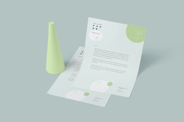 4个A4尺寸传单纸张效果图展示样机模板 4 A4 Size Paper Mockups