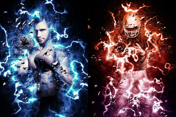闪电能量包围特效PS动作 Power Photoshop Action