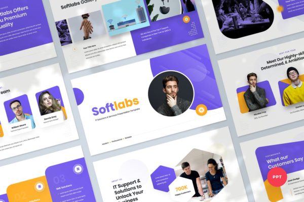 软件创新＆IT解决方案行业演讲PPT模板 IT Solutions & Services Powerpoint Template