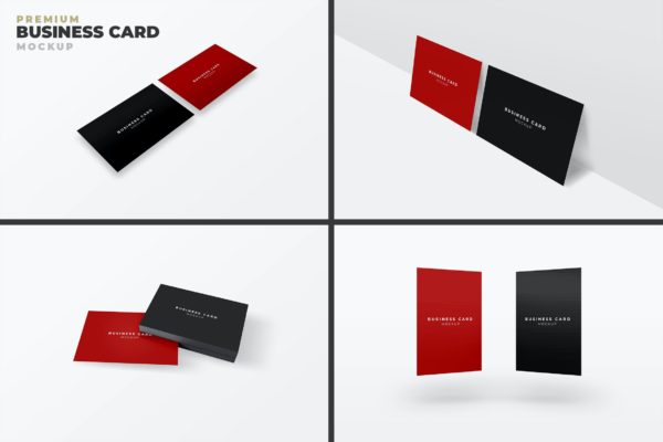 透视企业名片设计效果图样机模板v23 Business Card Mockup