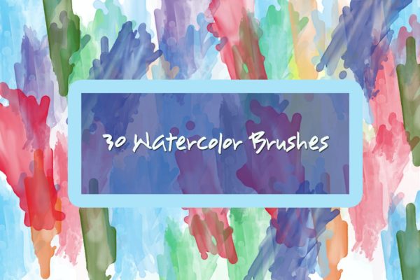 30种水彩肌理纹理PS笔刷 30 Watercolor Brushes