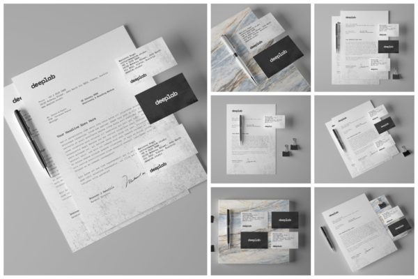 优雅的文具品牌VI设计样机合集 Elegant Stationery Branding Mockup Set